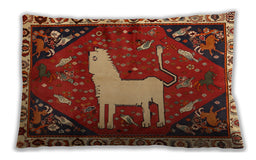 Traditional Classic Rectangular Red Lumbar Throw Pillow, 13 inch by 19 inch, lbtr2365