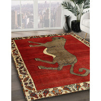 Traditional Light Brown Animal Rug, tr2367