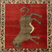 Square Traditional Light Brown Animal Rug, tr2367