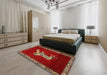 Machine Washable Traditional Red Rug in a Bedroom, wshtr2369