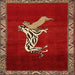 Square Traditional Red Animal Rug, tr2369