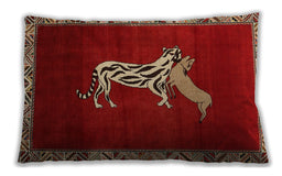 Traditional Classic Rectangular Red Lumbar Throw Pillow, 13 inch by 19 inch, lbtr2369