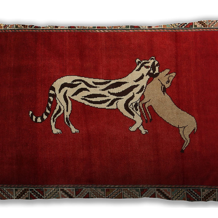 Traditional Classic Rectangular Red Lumbar Throw Pillow, 13 inch by 19 inch, lbtr2369