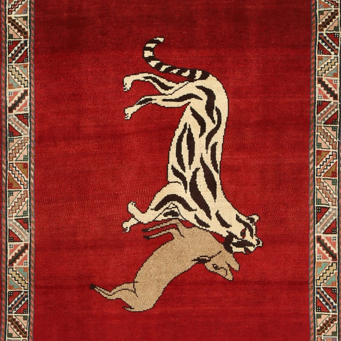 Machine Washable Traditional Red Rug, wshtr2369