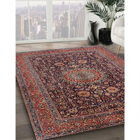 Traditional Orange Salmon Pink Medallion Rug, tr236