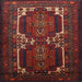 Round Machine Washable Traditional Chestnut Brown Rug, wshtr2371