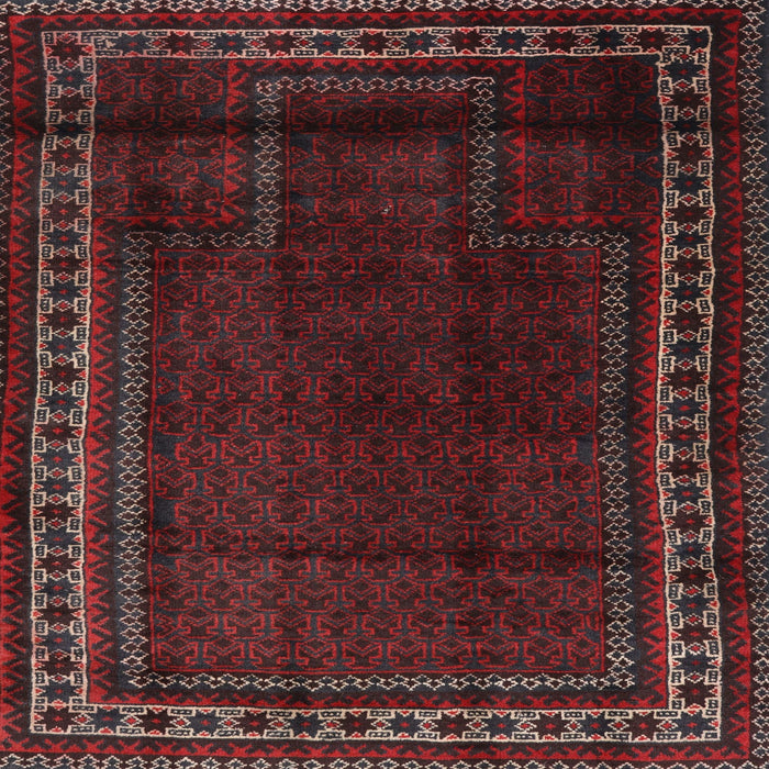Square Traditional Wine Red Persian Rug, tr2373