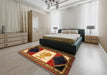 Traditional Gold Animal Rug in a Bedroom, tr2376