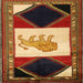 Square Traditional Gold Animal Rug, tr2376