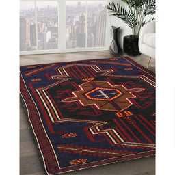 Traditional Charcoal Gray Persian Rug in Family Room, tr2379