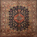 Round Machine Washable Traditional Bronze Brown Rug, wshtr237