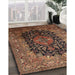 Traditional Bronze Brown Medallion Rug in Family Room, tr237