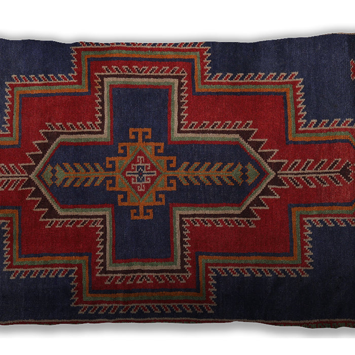 Traditional Classic Rectangular Saffron Red Lumbar Throw Pillow, 13 inch by 19 inch, lbtr2384