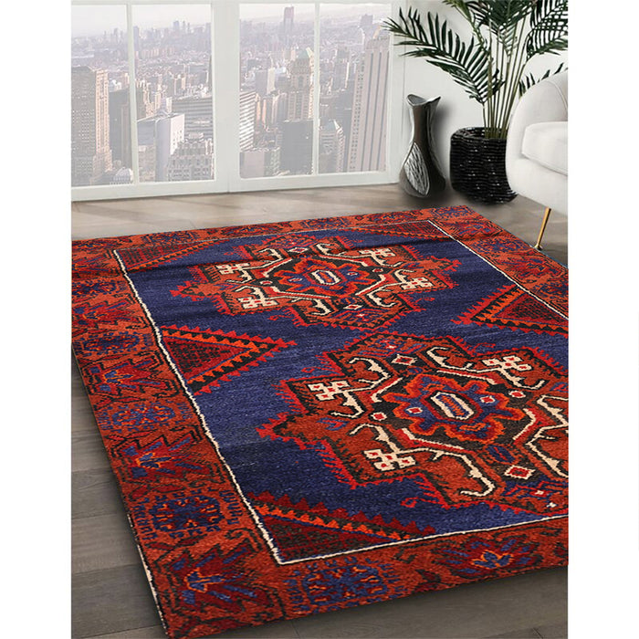 Traditional Red Persian Rug in Family Room, tr2386