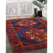 Traditional Red Persian Rug in Family Room, tr2386