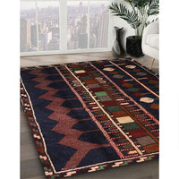 Traditional Dark Scarlet Red Southwestern Rug, tr2387