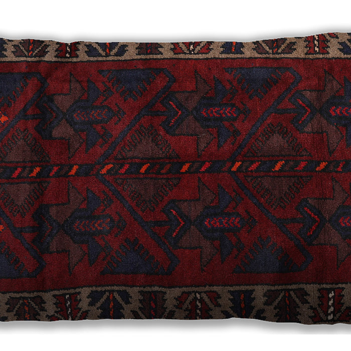 Traditional Classic Rectangular Wine Red Lumbar Throw Pillow, 13 inch by 19 inch, lbtr2388