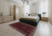 Traditional Wine Red Persian Rug in a Bedroom, tr2388