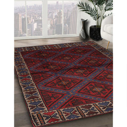 Machine Washable Traditional Saffron Red Rug in a Family Room, wshtr2389