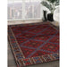 Traditional Saffron Red Persian Rug in Family Room, tr2389