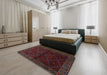 Traditional Saffron Red Persian Rug in a Bedroom, tr2389