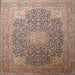 Square Traditional Light French Beige Brown Medallion Rug, tr238