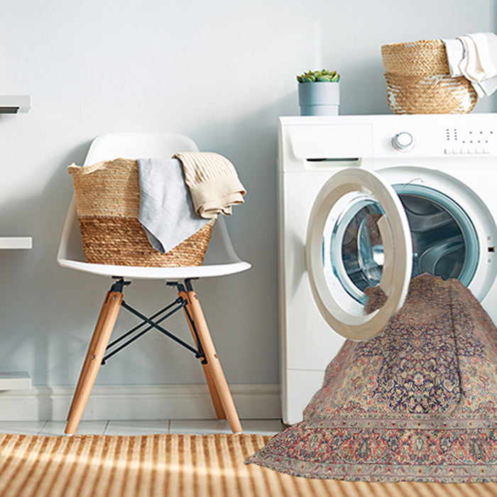 Machine Washable Traditional Light French Beige Brown Rug in a Washing Machine, wshtr238