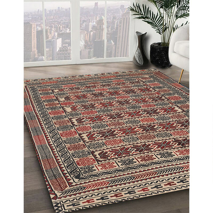 Traditional Red Persian Rug in Family Room, tr2391