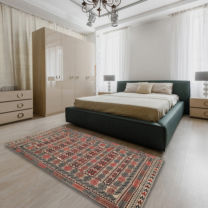 Traditional Red Persian Rug in a Bedroom, tr2391