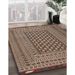 Traditional Bakers Brown Persian Rug in Family Room, tr2392