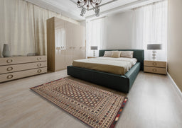 Traditional Bakers Brown Persian Rug in a Bedroom, tr2392