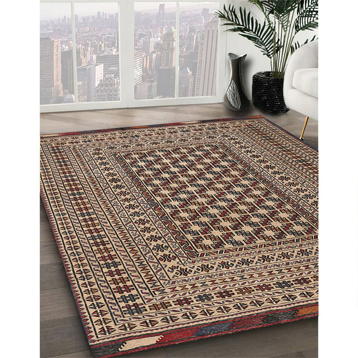 Traditional Bakers Brown Persian Rug in Family Room, tr2392