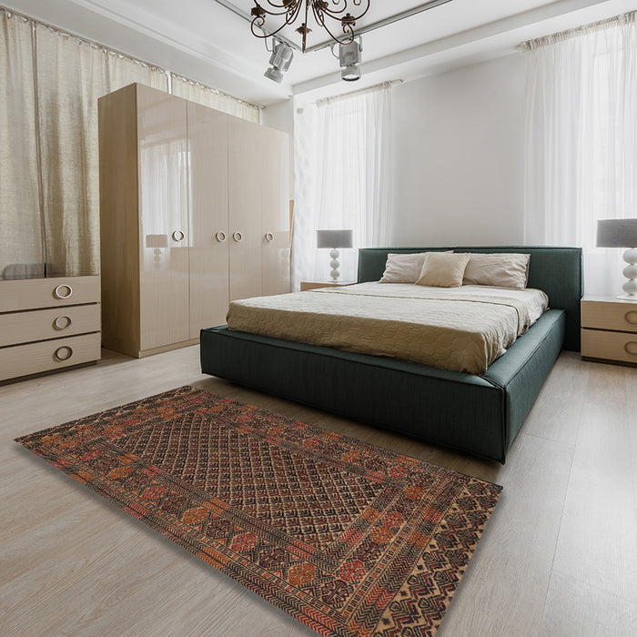 Traditional Red Persian Rug in a Bedroom, tr2393