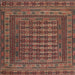 Square Traditional Orange Salmon Pink Southwestern Rug, tr2394