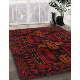 Traditional Bakers Brown Persian Rug in Family Room, tr2395