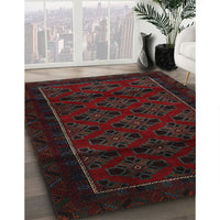 Traditional Burgundy Brown Southwestern Rug, tr2396