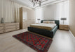 Machine Washable Traditional Burgundy Brown Rug in a Bedroom, wshtr2396