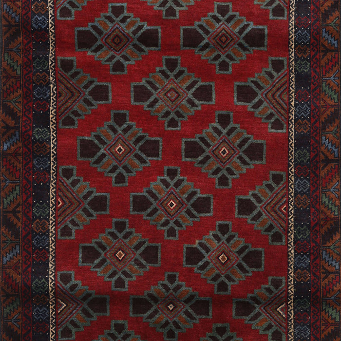 Traditional Burgundy Brown Southwestern Rug, tr2396