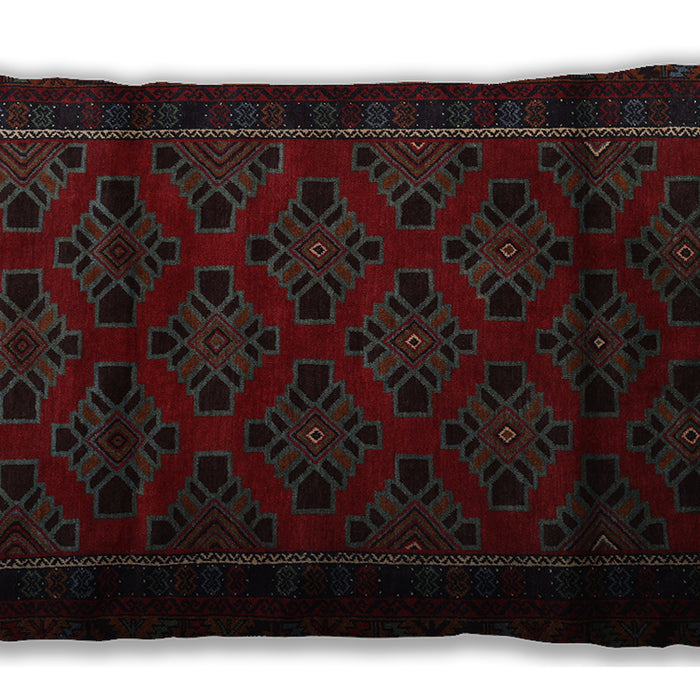 Traditional Classic Rectangular Burgundy Brown Lumbar Throw Pillow, 13 inch by 19 inch, lbtr2396