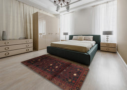 Traditional Red Persian Rug in a Bedroom, tr2397