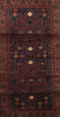 Machine Washable Traditional Night Red Rug, wshtr2397