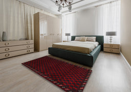 Traditional Red Southwestern Rug in a Bedroom, tr2398