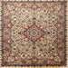 Round Machine Washable Traditional Dark Sienna Brown Rug, wshtr239