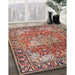 Traditional Light French Beige Brown Medallion Rug in Family Room, tr23