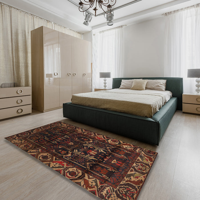 Traditional Red Persian Rug in a Bedroom, tr2400