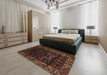 Machine Washable Traditional Night Red Rug in a Bedroom, wshtr2400