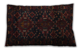 Traditional Classic Rectangular Burgundy Brown Lumbar Throw Pillow, 13 inch by 19 inch, lbtr2402