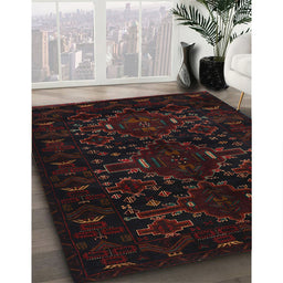 Machine Washable Traditional Burgundy Brown Rug in a Family Room, wshtr2402