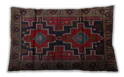 Traditional Classic Rectangular Deep Red Lumbar Throw Pillow, 13 inch by 19 inch, lbtr2403