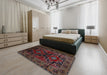 Traditional Deep Red Persian Rug in a Bedroom, tr2403